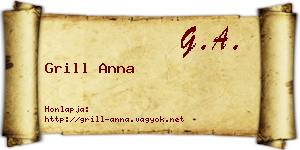 Grill Anna névjegykártya
