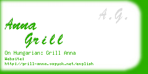 anna grill business card